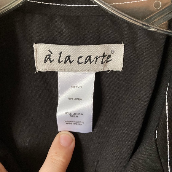 A la Carte black jacket white stitching size M - Picture 3 of 3